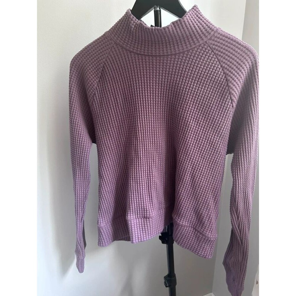 The North Face NWT Chabot Mock Neck Waffle Knit Sweater Midnight Mauve S